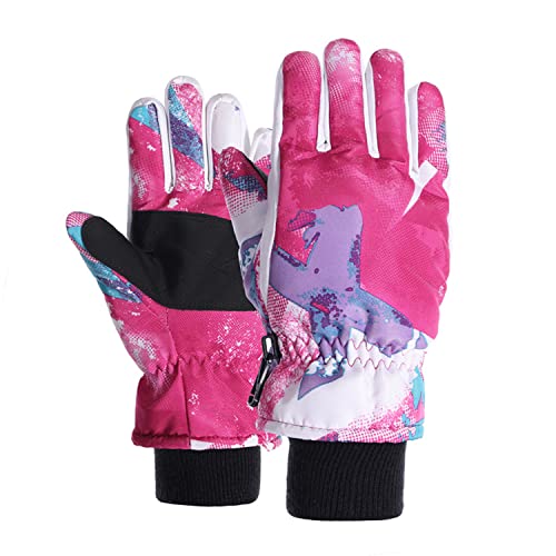 Uttpll Kids Waterproof Snow Gloves Sport Ski Gloves Warm Winter Mittens Children Outdoor Snowboard Mittens For Boys Girls Pink One Size(Fits 8-14Years) #TOP16