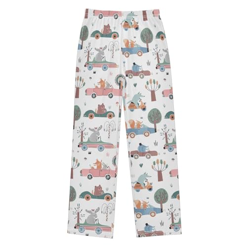 ZZXXB Foxes Riding Car Boys Long Pants Soft Trousers Elastic Waist Kids Lounge Bottoms with Pockets S-XL