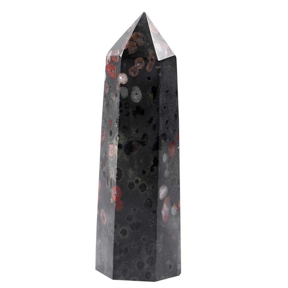 Prisme en tourmaline de jaspe prune naturel pour decoration minerale
