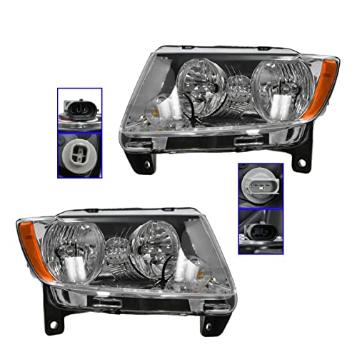 TRQ Headlight Assembly Set CH2502224 CH2503224 Compatible with 2011-2013 Jeep Grand Cherokee by TRQ - Image 2