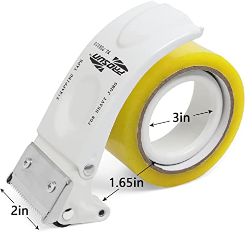 Prosun 2 Pack Metal Packing Tape Dispenser Gun: 2-Inch Wide Tape Dispensers/3-Inch Inner Paper Core(2"Orange+2"White) #TOP5