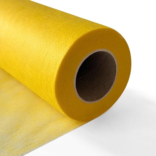Chemin de Table en Non-tissé, Ruban de Table, Nappe décorative, Polyvalent, 30 cm x 50 m, Jaune, pour Mariages, Anniversaire, Fêtes, Décoration de Table Élégante...