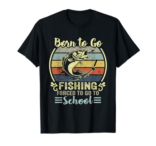Funny Fishing Shirt Co G43483CBFMR Funny Born To Go Fishing Bass Fish Fisherman Boys Kids T-Shirt cover