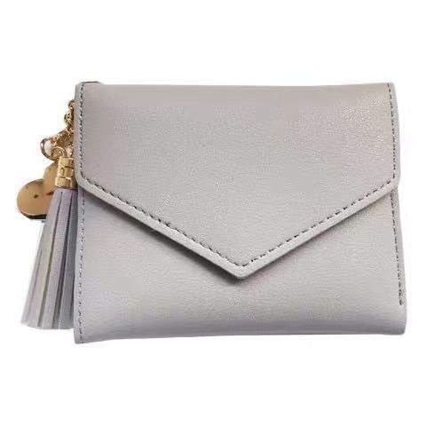 Molylove Small Purses for Women PU Leather Mini Credit Card Holder ID Window Card Holder Coin Purse (Grey) Cover