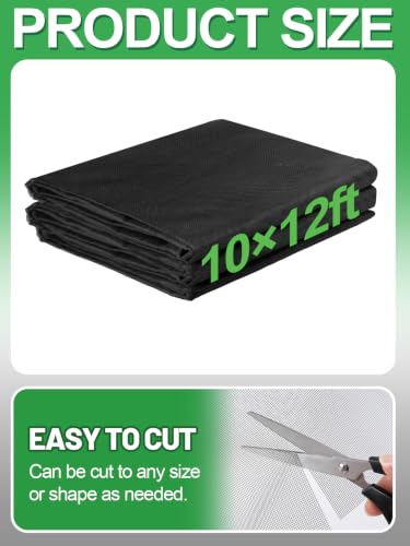Image of 10x12ft Strong PP Nanocomposite Mosquito Net Garden Netting, Black | Clear View, Ultra-fine Mesh, Tear-resistant, Bird Insect Pest Barrier Screen, Patio /Balcony /Porch /Raised Beds /Tree Protection