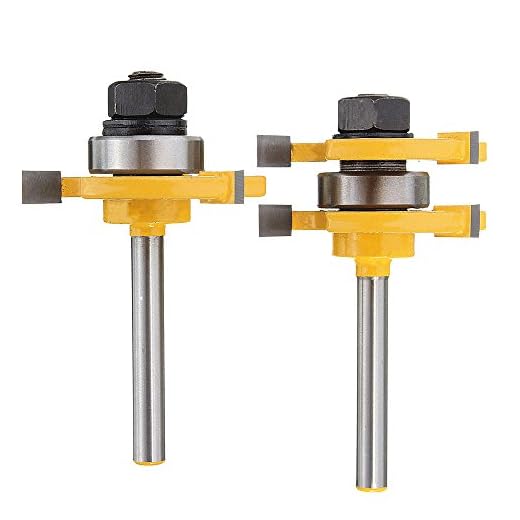 Yakamoz Set of 2 Pieces 1/4-Inch Shank Matched Tongue and Groove Router Bit Set