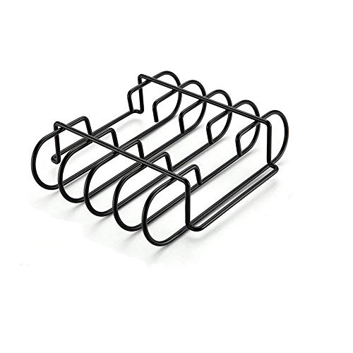 Preisvergleich Produktbild GFTIME Rippchenhalter aus emailiertem Porzellan, stabilem Stahl, für Keramikgrills von Weber, Charbroil, Kenmore, Master Forge, Brinkmann, Green Egg, Primo und Kamado
