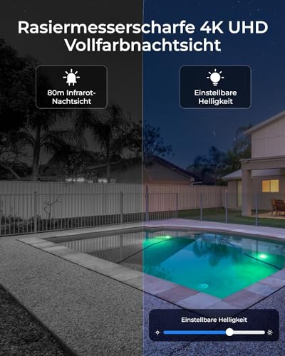 Reolink Smart 4K/8MP UHD PTZ Dome Überwachungskamera Aussen mit revolutionären 16X optischem 3D-Zoom, Farbnachtsicht, Personen-/Fahrzeug-/Tiererkennung, Zwei-Wege-Audio, 24/7 Aufzeichnung, RLC-823S2 – Bild 3