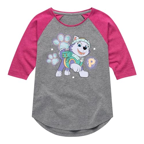 HYBRID APPAREL - Paw Patrol - Everest Sketch - Toddler & Youth Girls Raglan Graphic T-Shirt