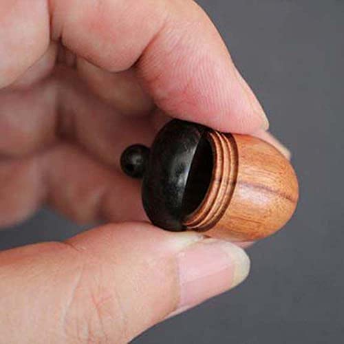 10Pcs Mini Acorns Solid Wood Medicine Pill Box Portable Sandalwood Acorn Pill Case Tablets Storage Sealed Can For Outdoor #TOP4