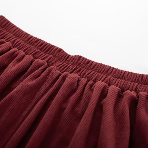 Image of Belle Poque Corduroy Skirt for Women A-Line Flared Swing Skirt Midi High Waist Skirts