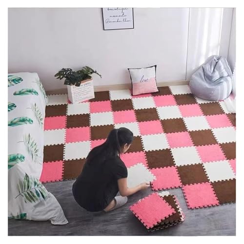 Alfombras de rompecabezas entrelazadas de espuma premium color albaricoque 8