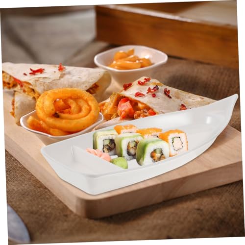 Bandeja para sushi melamina forma barco estilo japonés miniatura 6