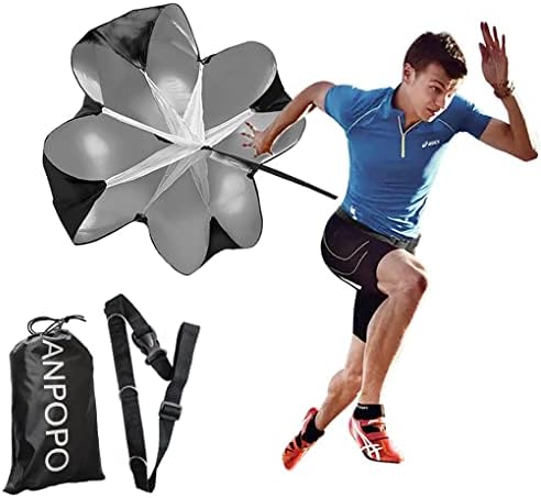 ANPOPO Bfsmile Running Speed Training 56" Parachute with Adjustable Strap, Free Carry Bag. Speed Chute Resistance Running Parachute for Kids Youth and Adults (1 Umbrella)