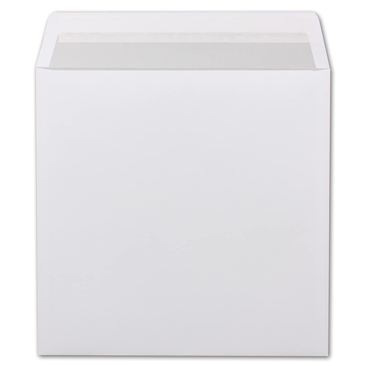 Square Envelopes, 220 mm, White, with Print Inside 75 Stück Weiß mit grauem Innendruck, White with grey interior print, 75 pieces - Image 3