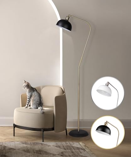 HarvestLand Halo Brass Floor Lamp Standing Reading Lamps Solid Base,