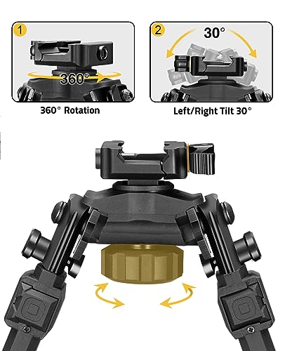 Snapklik.com : Bipod Tactical Rifle Bipod 360 Degrees Adjustable Quick ...