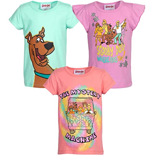 Scooby-Doo! Girls 3 Pack T-Shirts Toddler to Big Kid Sizes (2T - 14-16)