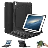 teclados para ipad 2018 amazon 【Teclado Español Inalámbrico Desmontable】:El teclado español (tiene letra Ñ) es inalámbrico y desmontalbe , es conveniente para ajustar la distancia entre el teclado y la pantalla, le brinda una experiencia de meganografía más cómoda. Se puede separar en 3 partes, teclado+funda+soporte.