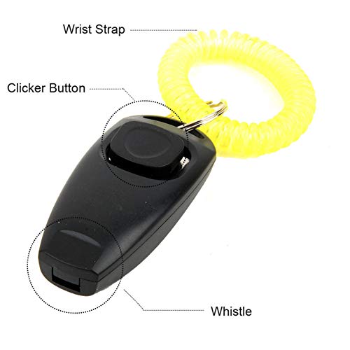 Zunea 2 In 1 Dog Clickers And Whistle For Training With Wrist Strap And Key Ring Portable Outdoor Training Tools For Pet Dog Cat Puppy Kitten 6Pack #TOP2