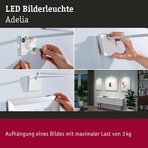 Paulmann 95576 Adelia set de iluminación de cuadros en aluminio cepillado y LED 6