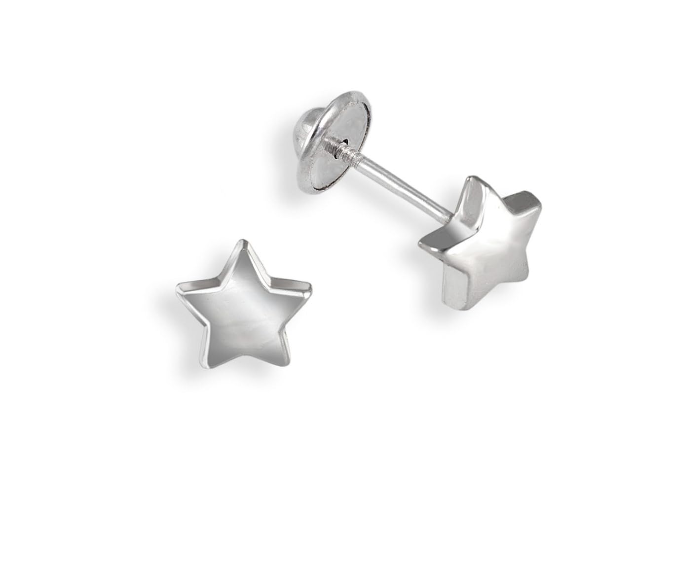 Tormalina - Orecchini da bambina con stella in argento Sterling 925, 6,5 mm, marca di gioielli tormalina by Martina, 6.5 mm, Argento sterling, Nessuna pietra preziosa