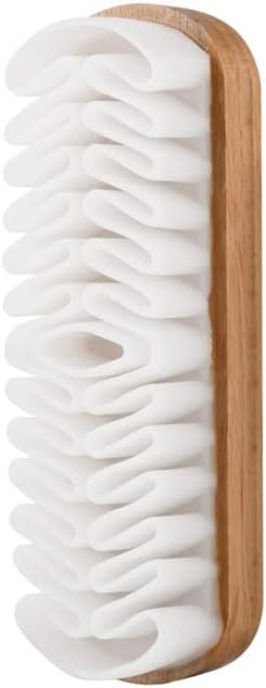 TPR Suede Shoe Brush with Wooden Handle - 2-in-1 Nubuck & Suede Cleaner Brush for Boots, Sneakers, Shoes (Regular Size, Count, 2)