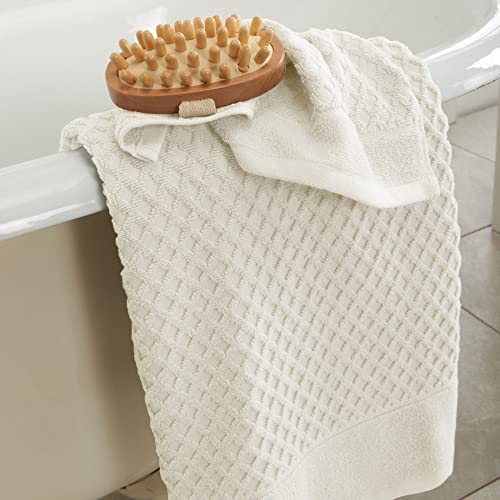 Great Bay Home 100% Cotton Beige Hand Towels | 6 Soft Bathroom Hand Towels | Highly Absorbent, Quick Dry Bath Towels | Grayson Collection (Set Of 6, Diamond Oatmeal) #TOP1