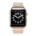 Fintie Band Compatible with Watch 44mm 42mm Series 5/4/3/2/1, Premium Stainless Steel Metal Replacement Wrist Strap Bracelet Compatible with All Versions 44mm 42mm Watch, Rose Gold