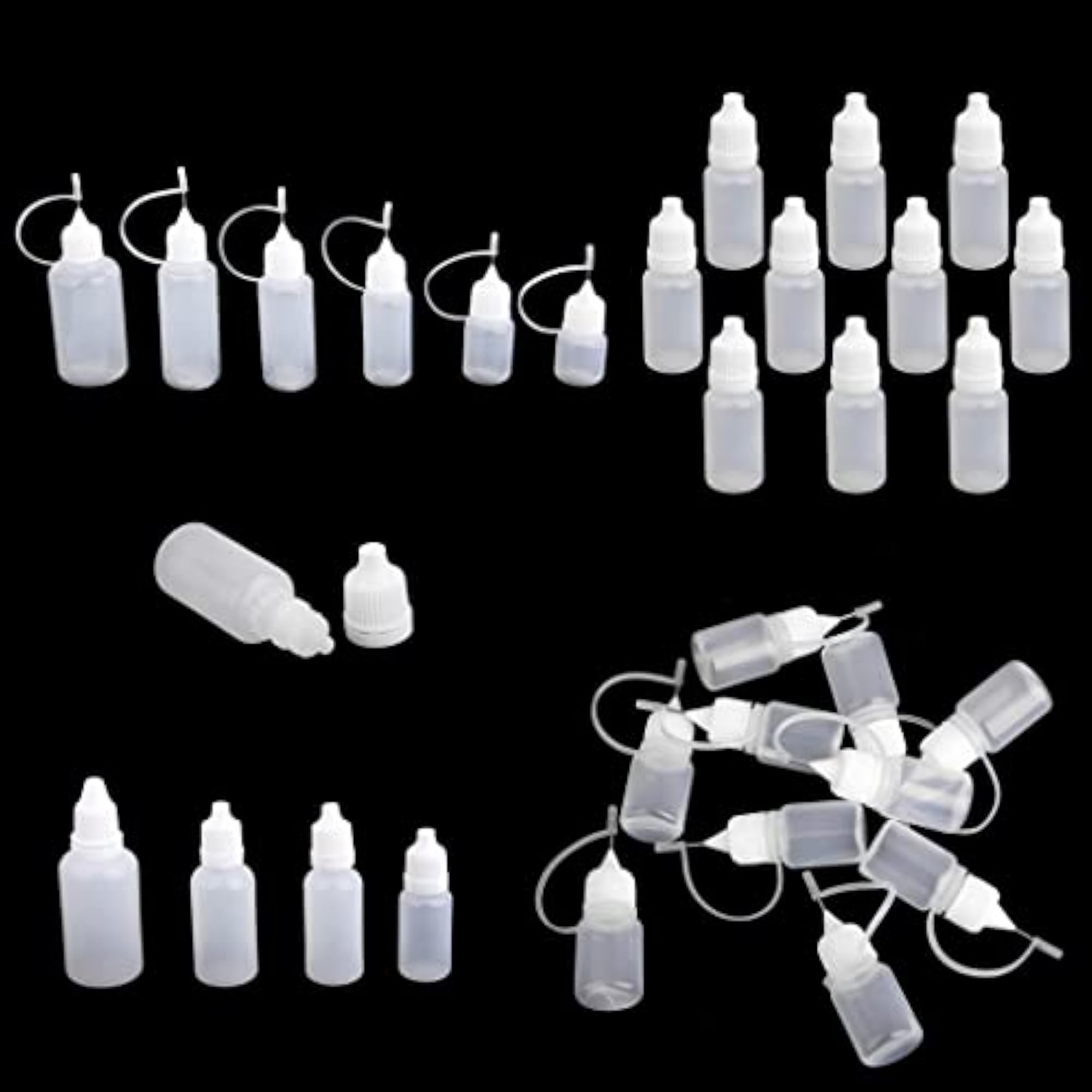 20x10x Empty Squeezable Dropper Bottle 10ml