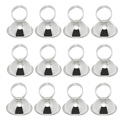 TrueCraftware- Set of 12 Chrome Plated Iron 3 Ring Menu Clip - Table Number Holders Place Card Holder Table Picture Holder Wire Photo Holder Clips Picture Note Photo Stand
