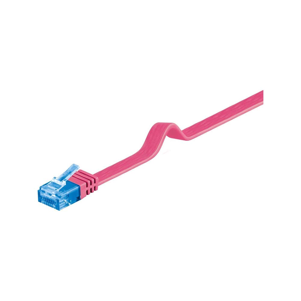 goobay 96320 CAT 6A U/UTP Flat-Patch Cable, Magenta, 2m Length