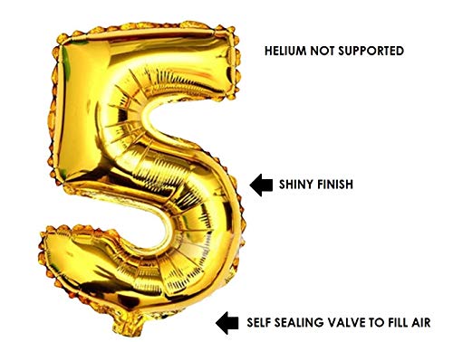 Image of Balloonistics Gold 40-Inch Foil Number 25 Balloon - Fill with Helium or Air for 25th Birthday, Silver Jubilee, Anniversary Party Decoration, Photo Booth Backdrop