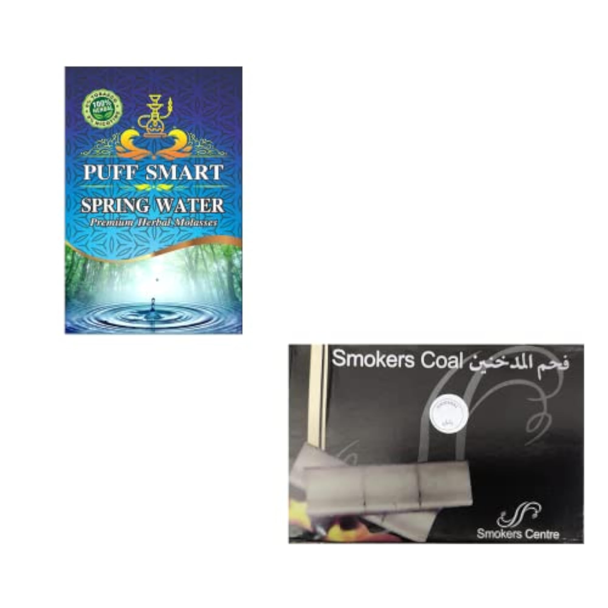 Premium Herbal Flavor Spring Water & Smoker Coconut Coal Combo