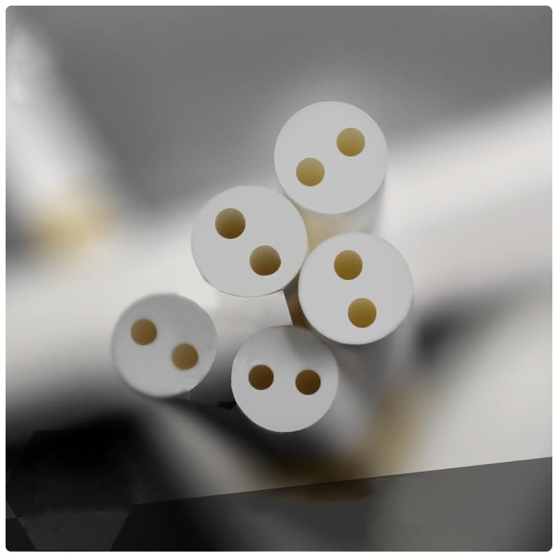 XvuaTeIw Tube Thermocouple Temperature Sensor Protective Tube High Temperature 1900 Degrees With 2 Inner Hole Ceramic(7x1.8x210mm)