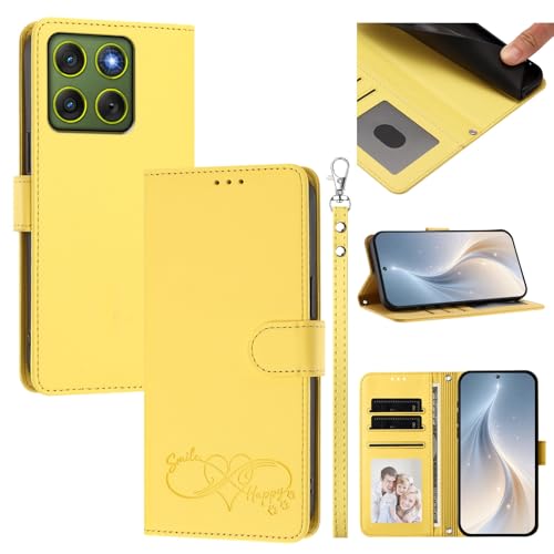 �X�}�z�P�[�X �Ή��@�� for Motorola Moto X70 Air 5G / Edge 70 5G �X�}�z�P�[�X�y�J�[�h�E�������[�X���b�g�t�� �E�H���b�g�f�U�C�� �t���b�v�X�^���h �����h�~�@�\�zYellow