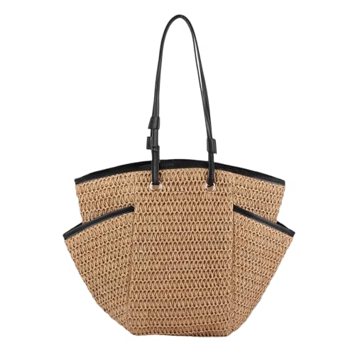 Women's Large Straw Bag Handmade Woven Shoulder Handbags Crochet Raffia Hobo Tote Bags Beach Vacation Purse