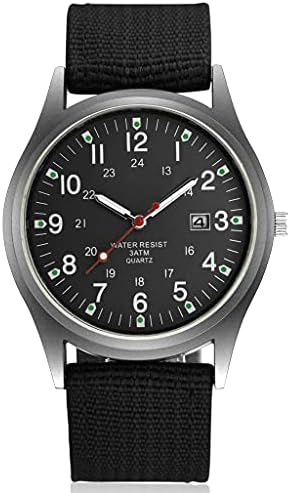 Men's Military Army Watch, Stainless Steel Nylon Strap Calendar Casual Sports Wrist Watch