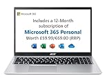 acer Aspire 1 A115-32 Laptop - Intel Celeron N4500, 4GB, 64GB eMMC, Integrated Graphics, 15.6" Full HD, Windows 11, Silver
