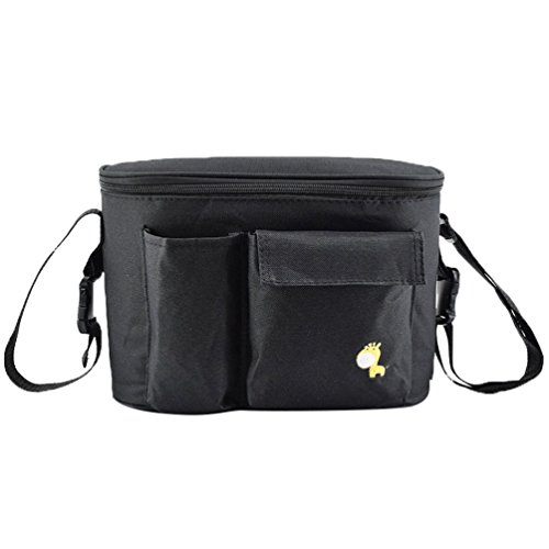 Jitong Mamá Linda Bolsa de Hombro para Viaje Gran Capacidad Bolsos Cambiadores Bebé Organizador de Cochecito (Negro #2, 30 * 15 * 19.5cm) Cover
