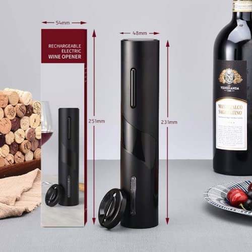 Abridor de Garrafas Vinhos Automatico Eletrico Saca Rolhas Led + Cortador de Lacres e Selos P/Vinhos