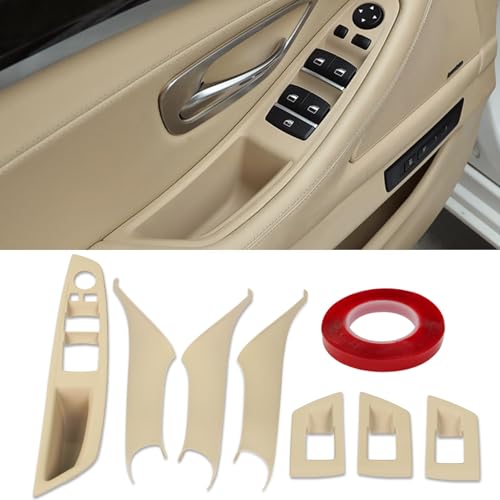 Jaronx Compatible with BMW Door Handle Covers Snap-on/Sticky-on 5 Series 520 525 528 530 535 F10/F11 2010-2016,7PCS Driver Side Window Switch Panel+Passenger Door Handle+Window Switch Covers (Beige) by Jaronx - Image 9