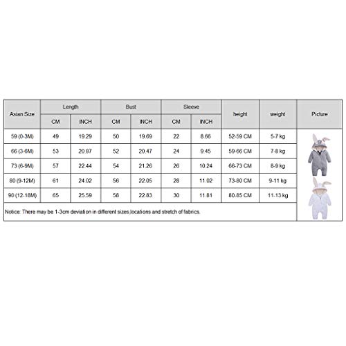 gazechimp Orelhas De Coelho Romper Macacão Outfits Roupas Bebê Meninos Meninas Infantil - Branco (0-