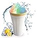 BEAUTYBIGBANG Slushy Maker Cup Slush Eisbecher Squeeze Cup Magic Quick Frozen Cup Eisshake Cup Slush Smoothie Becher für EIS Selber Machen (Gelb)