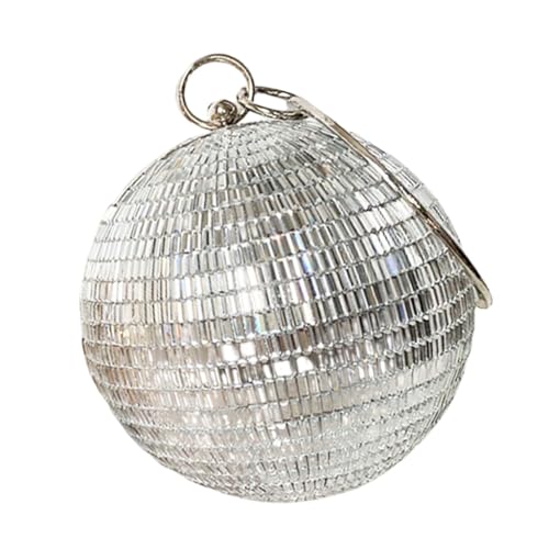 Sac à bandoulière en strass haut de gamme avec chaîne détachable de soirée argenté