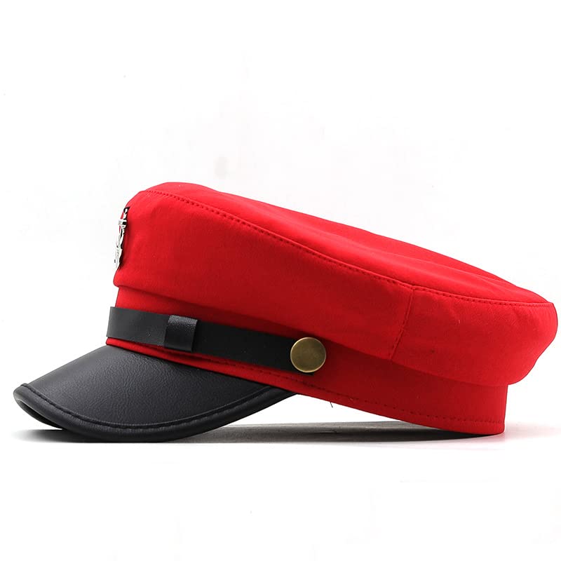 Image of Newsboy Cap for Women Beret Hat Vintage Military Sailor Captain Caps | Painter Ivy Peaked Flat Cap