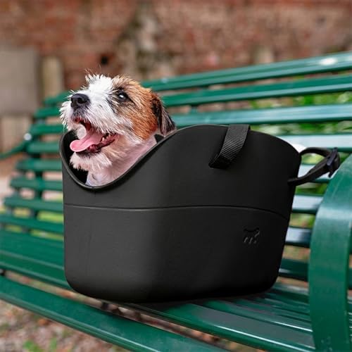 Ferplast Borsa Per Cani Piccoli WITH-ME, Eva, Morbida Plastica Gommata, Lavabile, Cinghiolo Di Sicurezza, Nero - 2