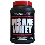 Insane Labz Insane Whey,100% Muscle Building Whey Protein, BCAA Amino Profile, Mass Gainer, Meal Replacement (Birthday Cake, 30 Servings)