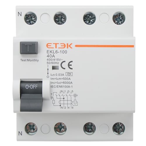 Superimmunisierter Differentialschalter 4P 40A 30mA Typ A - Schutz vor elektrischen Leckagen - RCCB (3P+N) c - DIN-Schienenmontage - Dreiphasen- oder allgemeiner Rahmen