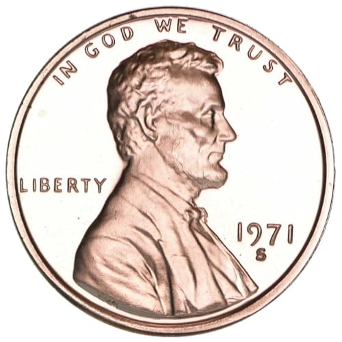 1971-S Lincoln Memorial Cent, Proof Penny, Copper, San Francisco Mint,